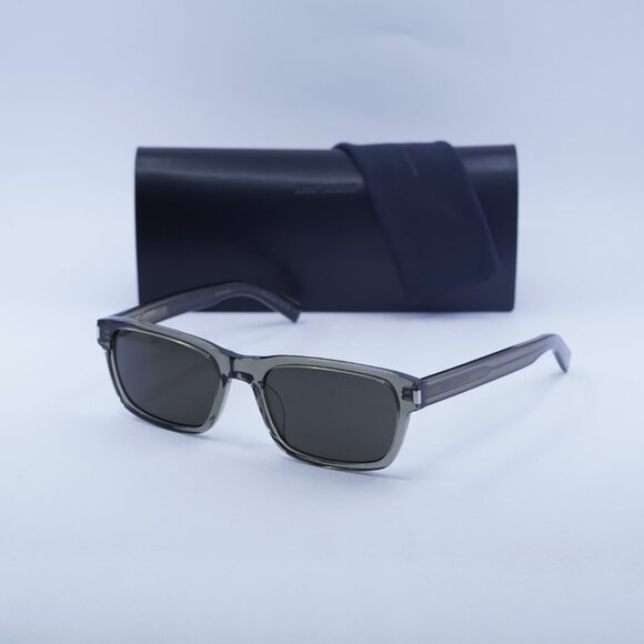 Saint Laurent SL662 003 Sunglasses Brown Rectangle Frame, Grey Lenses - Picture 10 of 10